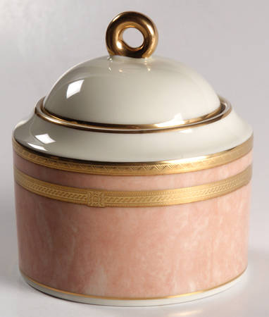 Coral Florentine Sugar Bowl & Lid