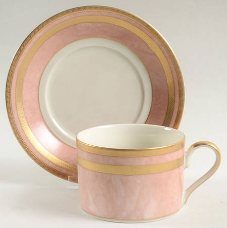 Coral Florentine Flat Cup & Saucer Set