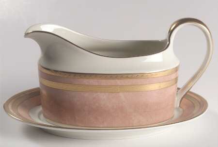 Coral Florentine Gravy Boat & Underplate