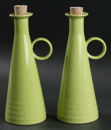 Kiwi (Set of 2) Oil/Vinegar with Cork Stoppers