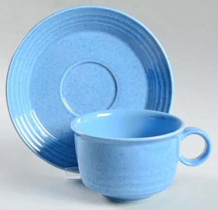 Reef Blue Flat Cup & Saucer Set