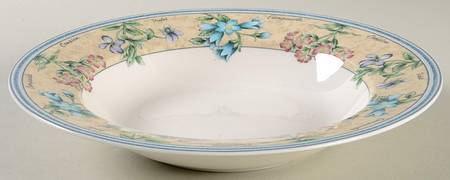 Parisian Garden Large Rim Soup Bowl