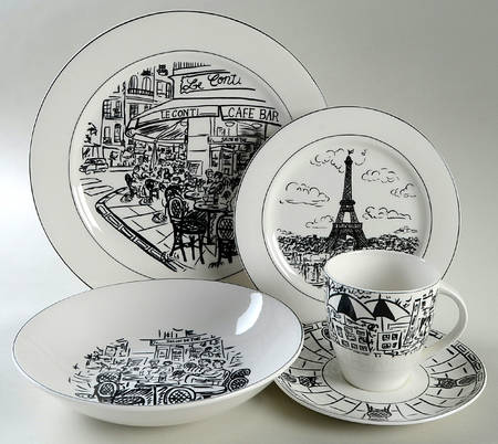 Parisian Scenes 5 Piece Place Setting