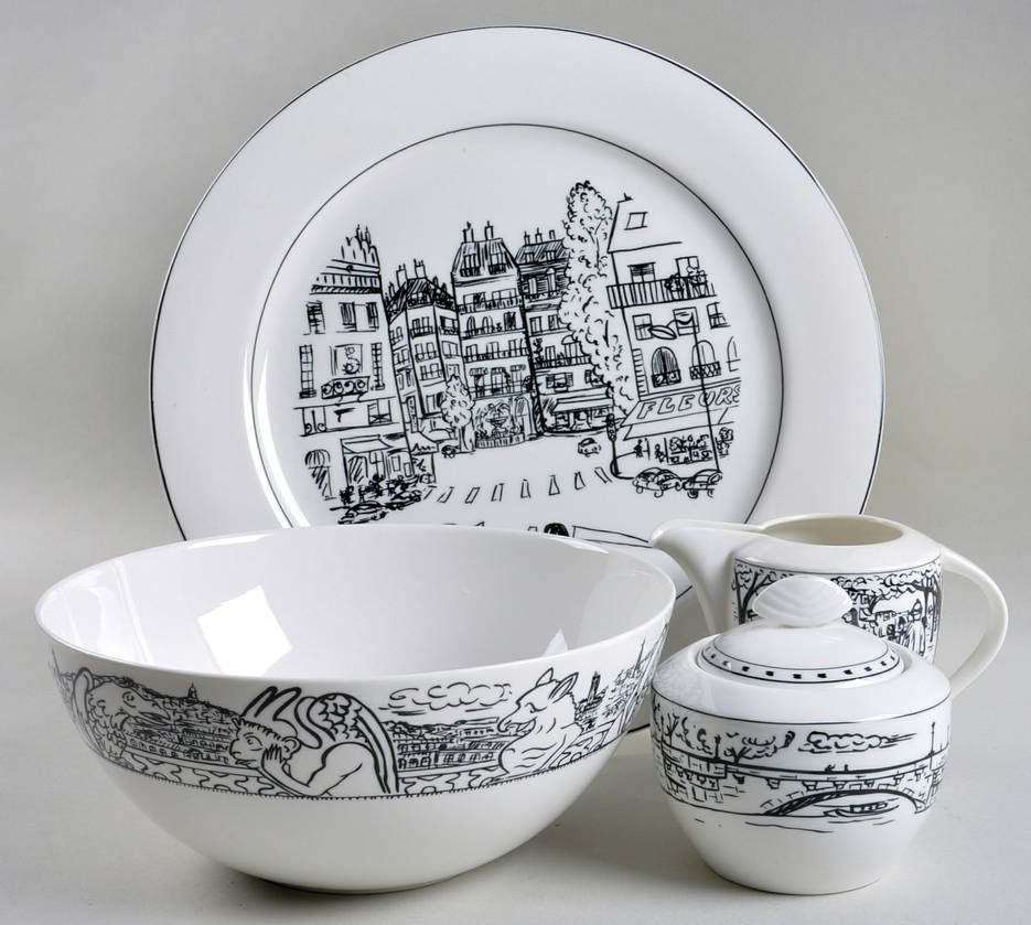 Parisian Scenes 5 Piece Hostess Set