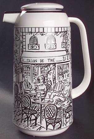 Parisian Scenes Plastic Thermos/Carafe & Lid