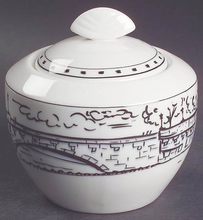 Parisian Scenes Sugar Bowl & Lid
