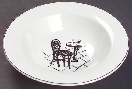 Parisian Scenes Rim Fruit/Dessert (Sauce) Bowl