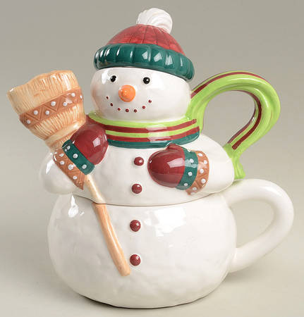 Christmas Wish Sculpted Individual Teapot with Cup