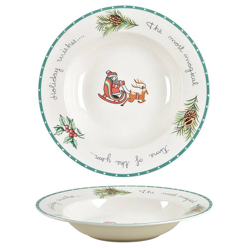 Christmas Wish Large Rim Soup Bowl