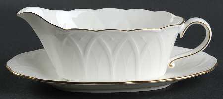 White House Gold Gravy Boat & Underplate