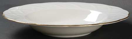 White House Gold Large Rim Soup Bowl