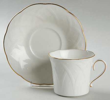 White House Gold Flat Cup & Saucer Set