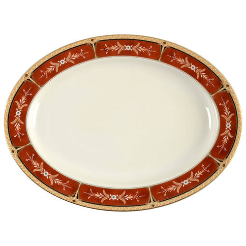 Park Rose Burgundy 15" Oval Serving Platter by Mikasa
