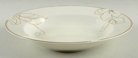 Golden Leaf Rim Soup Bowl