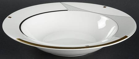 Geometry Gold Large Rim Soup Bowl