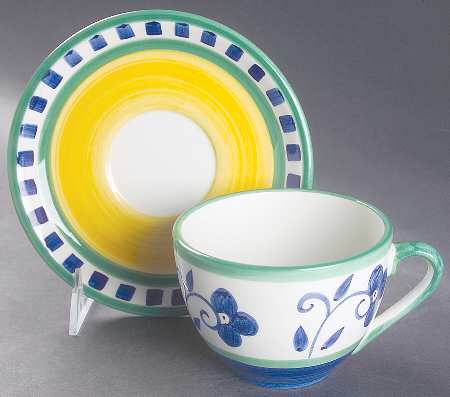Firenze (Stoneware) Flat Cup & Saucer Set