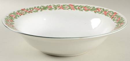 Holiday Ribbon 9" Round Vegetable Bowl