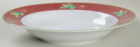 Village Market Red Rim Soup Bowl