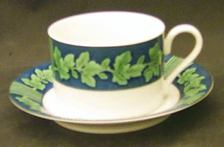 French Moire Flat Cup & Saucer Set