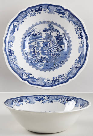 Willow Blue (Design Off Edge) 8" Round Vegetable Bowl