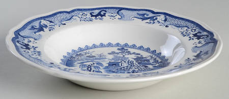 Willow Blue (Design Off Edge) Rim Soup Bowl