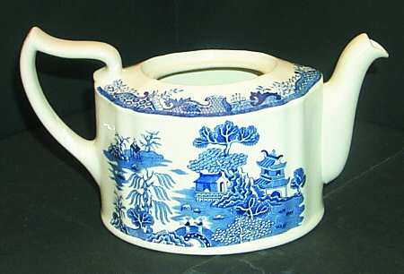Willow Blue (Design Off Edge) Teapot No Lid