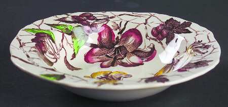 Bourbon Lily Brown Multicolor Fruit/Dessert (Sauce) Bowl by Alfred Meakin