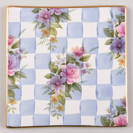 Morning Glory 8" Square Trivet-Cork Back