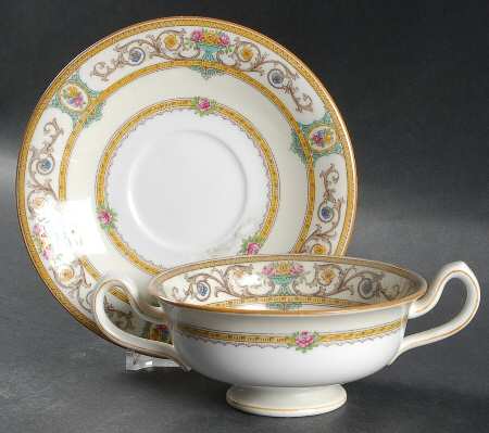 Grasmere Footed Cream Soup Bowl & Saucer Set