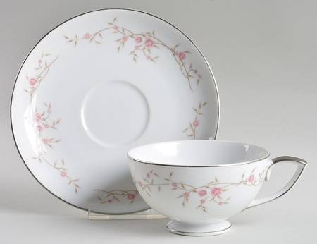 Arbor Rose Footed Cup & Saucer Set