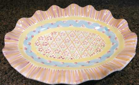 Summer Frock 10" Oval Fluted Dish