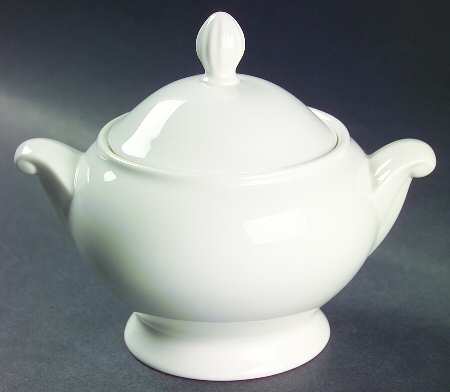 Cameo White Sugar Bowl & Lid