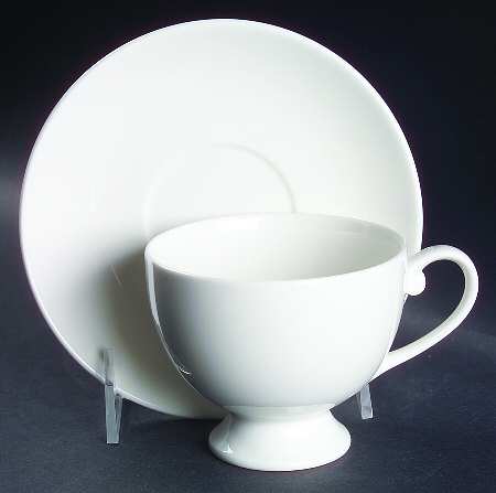 Cameo White Footed Cup & Saucer Set