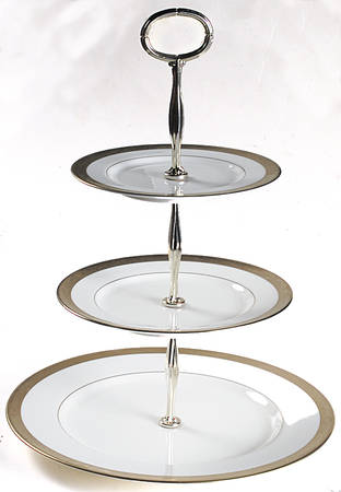 Crown Jewel 13 7/8"-14 1/4" 3-Tiered Serving Tray(DP,SP,BB) HC