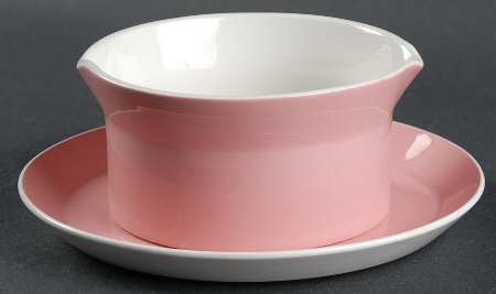 Duplex Pink Gravy Boat & Underplate
