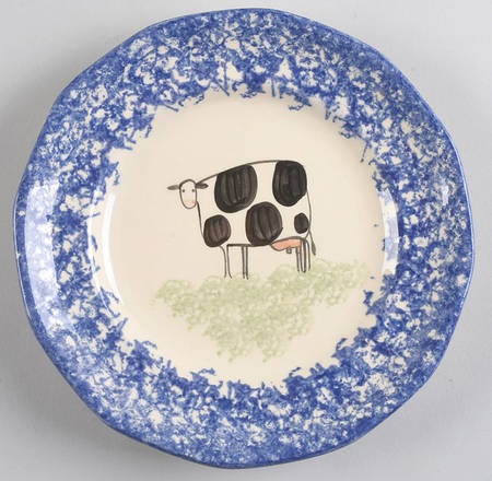 Molly's Cows Blue Salad Plate