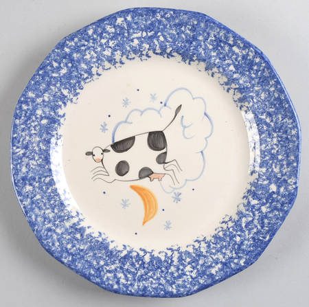 Molly's Cows Blue Dinner Plate