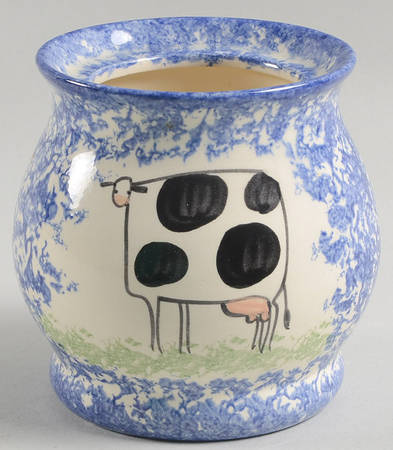 Molly's Cows Blue Sugar Bowl No Lid