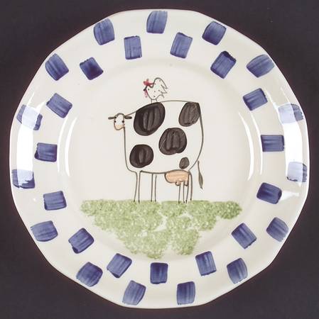 Molly's Cows Blue Accent Salad Plate