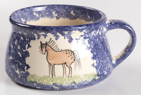 Molly's Cows Blue Soup Mug
