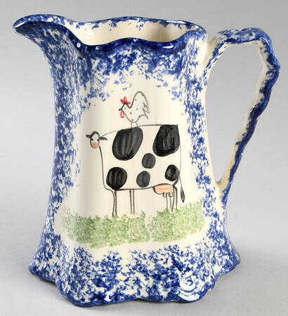 Molly's Cows Blue 32 Oz Pitcher