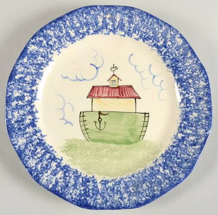 Molly's Cows Blue Dinner Plate