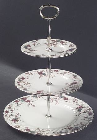 Ancestral (Wreath Backstamp) 13 7/8"-14 1/4" 3-Tiered Serving Tray(DP,SP,BB) HC