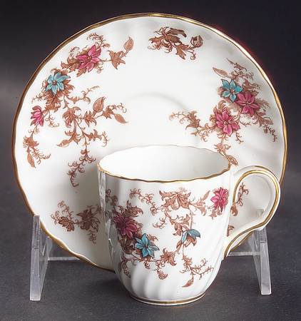 Ancestral (Wreath Backstamp) Flat Demitasse Cup & Saucer Set