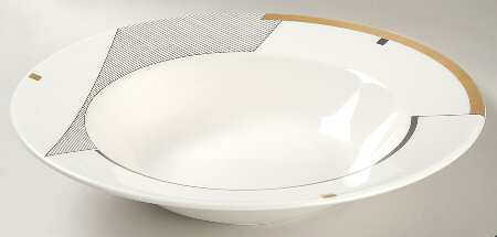 Angles Gold 10" Round Vegetable Bowl