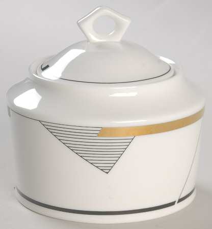 Angles Gold Sugar Bowl & Lid