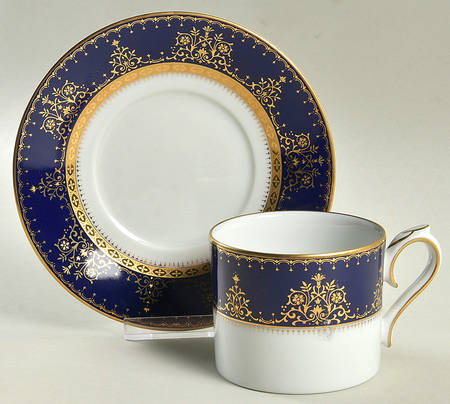 Celestial Cobalt Flat Cup & Saucer Set