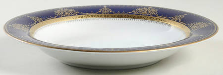 Celestial Cobalt Rim Soup Bowl