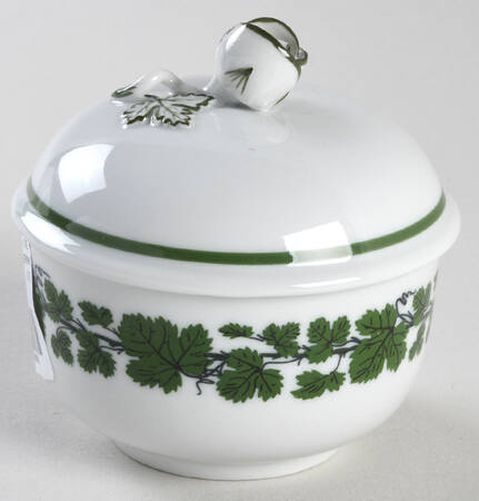 Full Green Vine (Scalloped, No Trim) Sugar Bowl & Lid