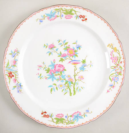 Cuckoo (Scalloped, White, Globe Backstamp) 14" Chop Plate (Round Platter)